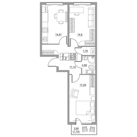 61,1 м², 2-комнатная квартира 10 500 000 ₽ - изображение 94