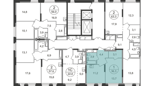 Квартира 36,3 м², 1-комнатная - изображение 2