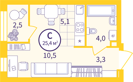 20,2 м², квартира-студия 3 295 000 ₽ - изображение 42