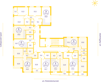 61,3 м², 3-комнатная квартира 8 200 000 ₽ - изображение 102