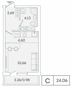 26,7 м², квартира-студия 4 400 000 ₽ - изображение 6