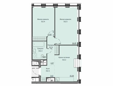 Квартира 59,1 м², 2-комнатные - изображение 1