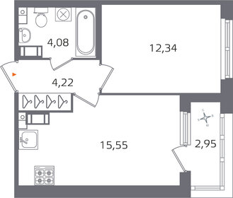 Квартира 37,7 м², 1-комнатная - изображение 1