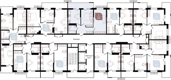 54,1 м², 2-комнатная квартира 7 103 330 ₽ - изображение 30