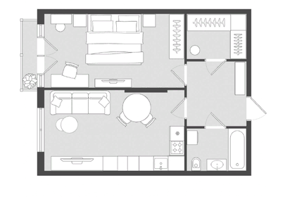 57,4 м², квартира-студия 10 046 750 ₽ - изображение 18