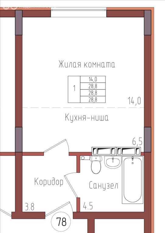 Варианты планировок ЖК «Теодор Кроне» - планировка 10