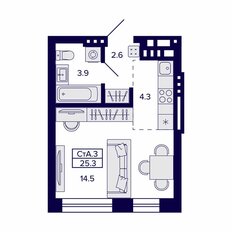 Квартира 25,3 м², студия - изображение 3