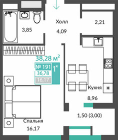 Квартира 36,8 м², 1-комнатная - изображение 1