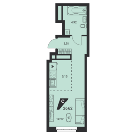 22,2 м², квартира-студия 3 700 000 ₽ - изображение 67