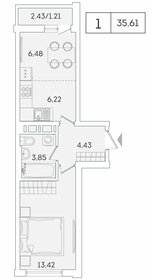 34 м², 1-комнатная квартира 6 490 000 ₽ - изображение 55
