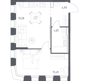 Квартира 44,6 м², 1-комнатная - изображение 1