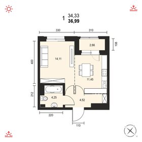 40 м², 1-комнатная квартира 6 550 000 ₽ - изображение 1