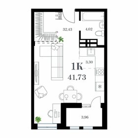 41,7 м², 1-комнатная квартира 10 432 500 ₽ - изображение 3