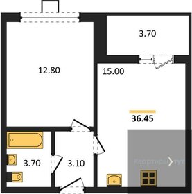 Квартира 36,5 м², 1-комнатная - изображение 1