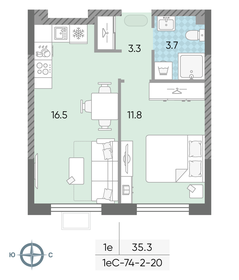 36,8 м², 1-комнатная квартира 12 300 000 ₽ - изображение 61