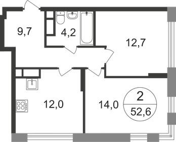 52,6 м², 2-комнатная квартира 14 213 535 ₽ - изображение 7
