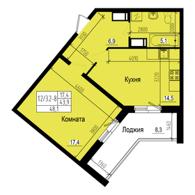 47,8 м², 1-комнатная квартира 10 132 128 ₽ - изображение 59