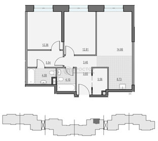 Квартира 73,3 м², 2-комнатная - изображение 1