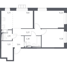 51,9 м², 2-комнатная квартира 9 413 480 ₽ - изображение 37