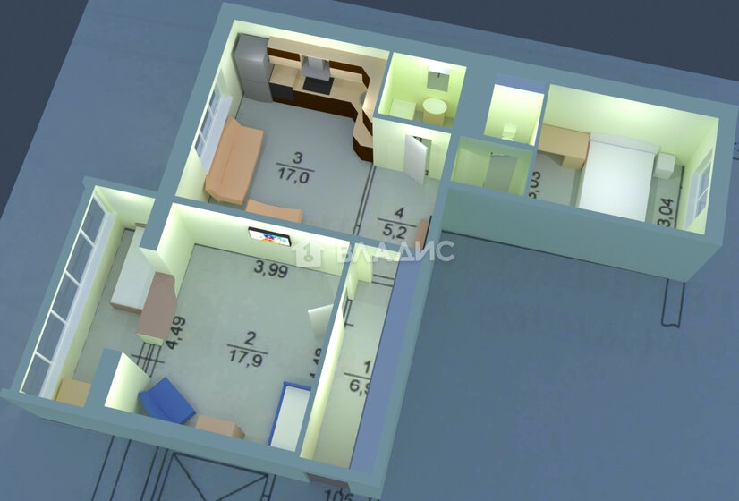 66 м², 3-комнатная квартира 6 499 999 ₽ - изображение 1