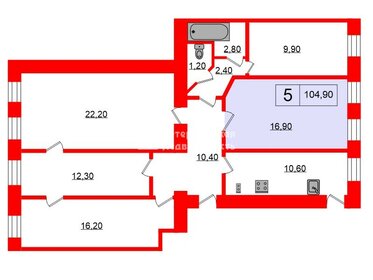 16,9 м², комната - изображение 5