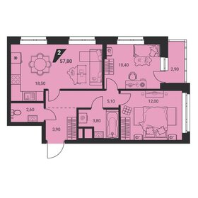 59,2 м², 2-комнатная квартира 8 600 000 ₽ - изображение 23