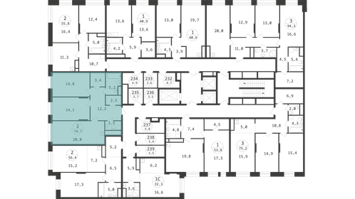 Квартира 74,7 м², 2-комнатная - изображение 2