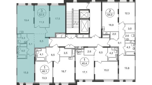 Квартира 82,9 м², 3-комнатная - изображение 2