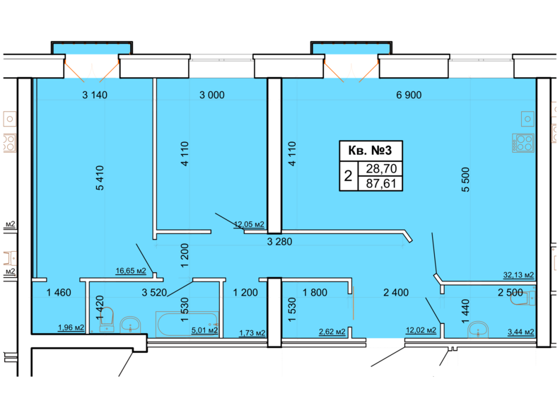 87,6 м², 2-комнатная квартира 16 207 850 ₽ - изображение 1