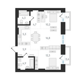 66,1 м², 4-комнатная квартира 12 000 000 ₽ - изображение 68
