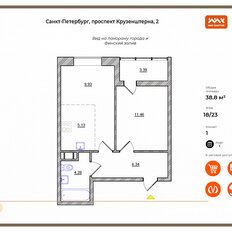 Квартира 38,8 м², 1-комнатная - изображение 5