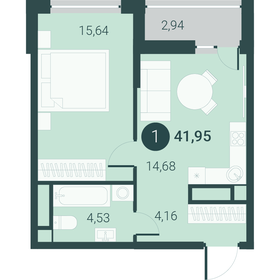 49,9 м², 1-комнатная квартира 6 248 640 ₽ - изображение 1