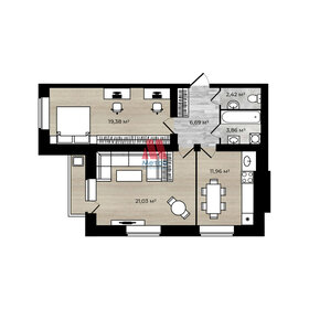 Квартира 65 м², 2-комнатная - изображение 1