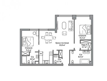 Квартира 81,7 м², 3-комнатная - изображение 1