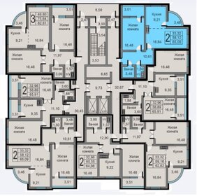 Квартира 65,1 м², 2-комнатная - изображение 1