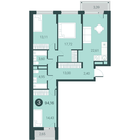 93,5 м², 3-комнатная квартира 12 900 000 ₽ - изображение 4