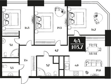 103,7 м², 4-комнатные апартаменты 51 850 000 ₽ - изображение 15