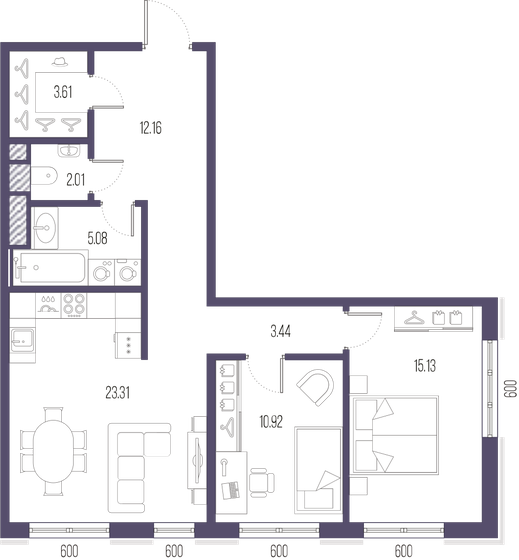 75,7 м², 2-комнатная квартира 29 840 304 ₽ - изображение 15