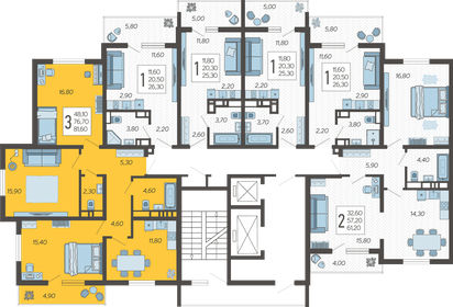 85,4 м², 3-комнатная квартира 17 000 000 ₽ - изображение 162