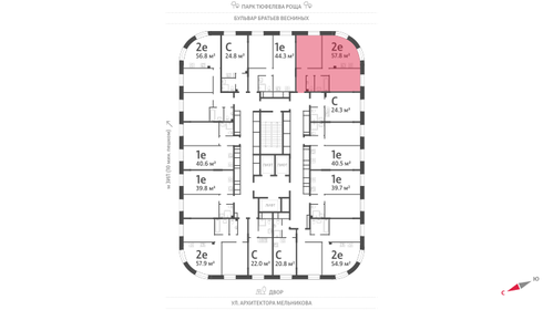 57,8 м², 2-комнатная квартира 28 244 490 ₽ - изображение 79