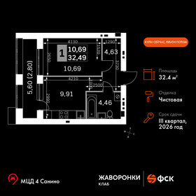 31,4 м², 1-комнатная квартира 6 326 208 ₽ - изображение 47