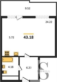 Квартира 43,2 м², студия - изображение 1