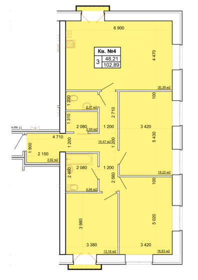 102,9 м², 3-комнатная квартира 19 034 650 ₽ - изображение 1