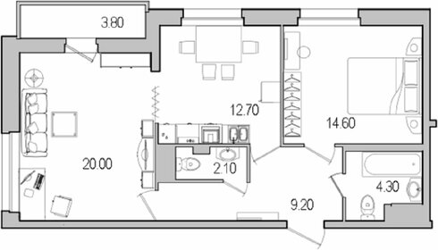 64,4 м², 2-комнатная квартира 11 455 000 ₽ - изображение 52