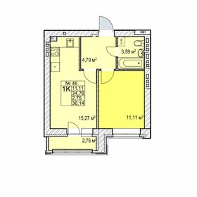 Квартира 36,1 м², 1-комнатная - изображение 1