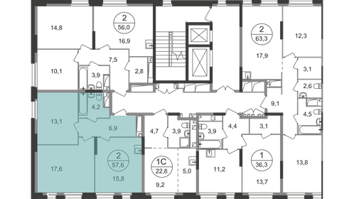 58,3 м², 2-комнатная квартира 12 123 714 ₽ - изображение 35