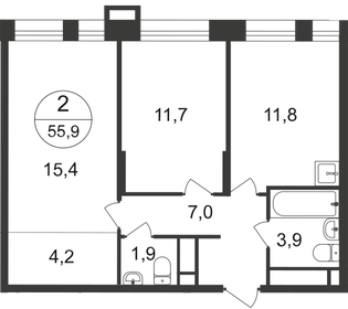 56 м², 2-комнатная квартира 14 600 000 ₽ - изображение 80