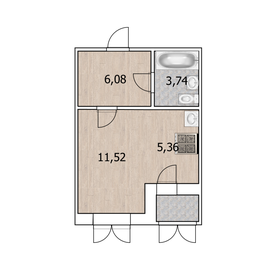 Квартира 28 м², студия - изображение 1