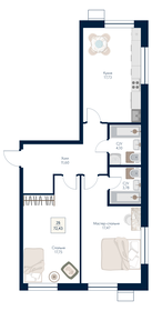 Квартира 72,4 м², 2-комнатная - изображение 1