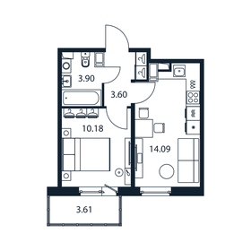 31,1 м², 1-комнатная квартира 4 500 000 ₽ - изображение 121
